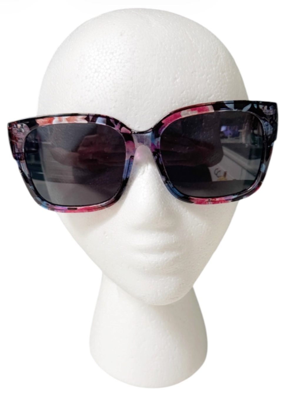 OTG fit-over oversized pink blue tortoiseshell print plastic frame sunglasses